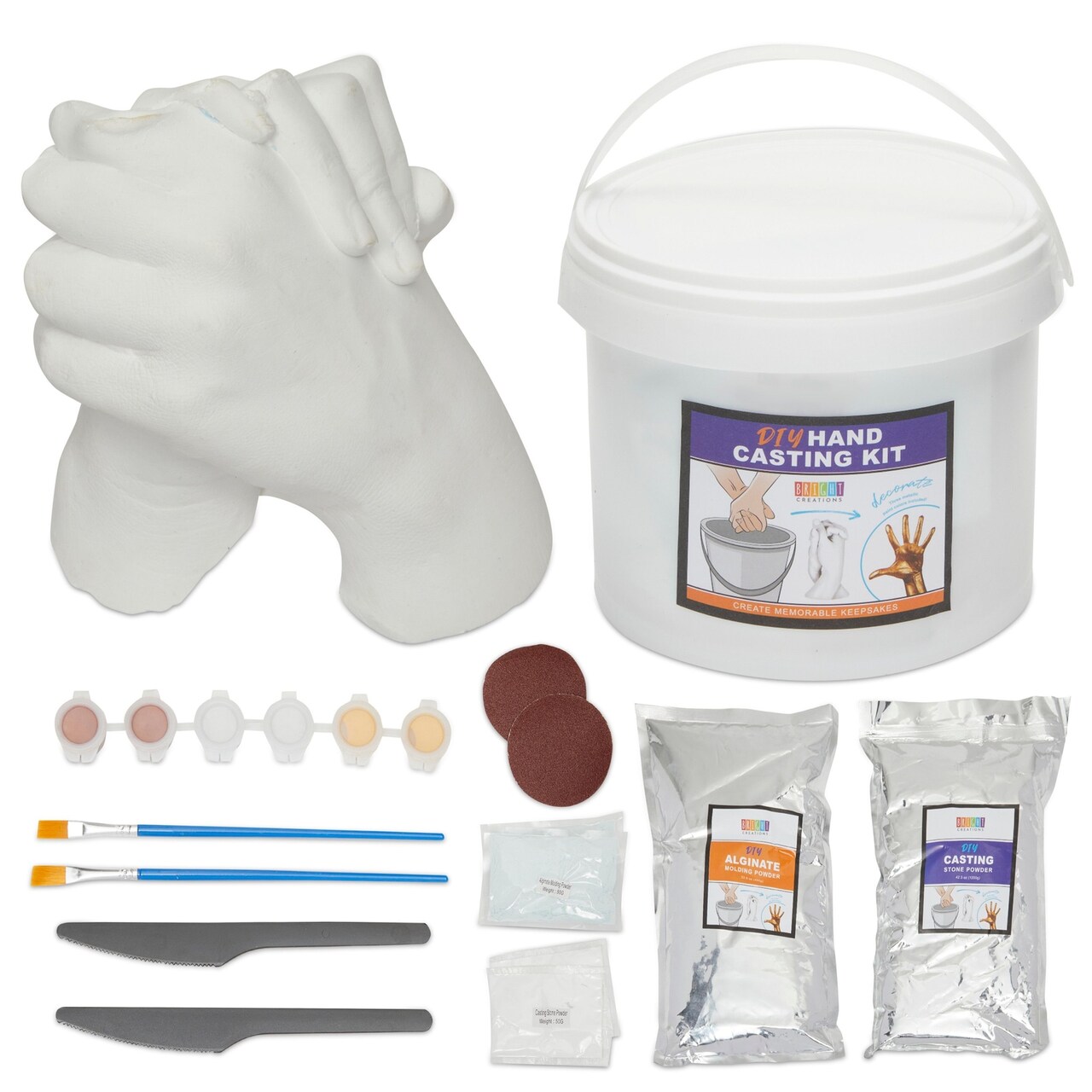 Couples Hand Holding Plaster Casting Kit (21 Piece Set)